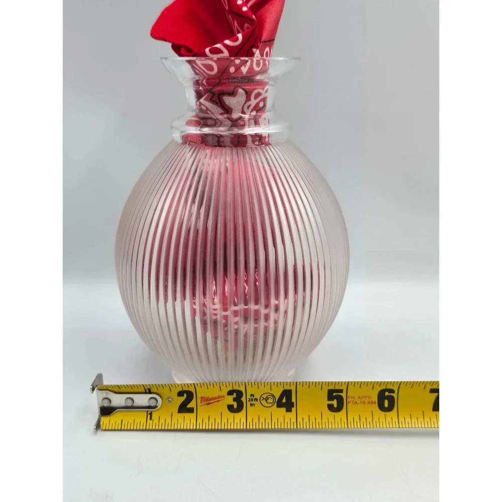Lalique France Ribbed Frosted Crystal Vase upcycled French Art Glass 7.5in